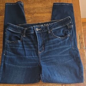 American Eagle Women's Dark Blue Next Level Stretch Jeans